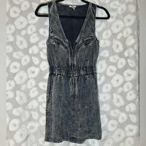 Forever 21 Acid Washed Zip-Up Dress